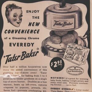 1950 Tater Baker Everedy Co Frederick MD Kitchenalia Original Vtg PRINT AD